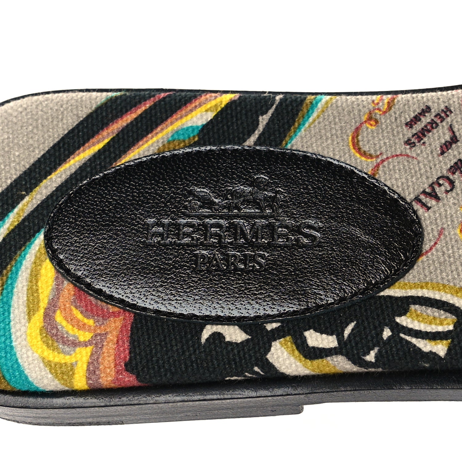 Hermes Suede Goatskin Oran Sandals 35.5 Black 8 of 9