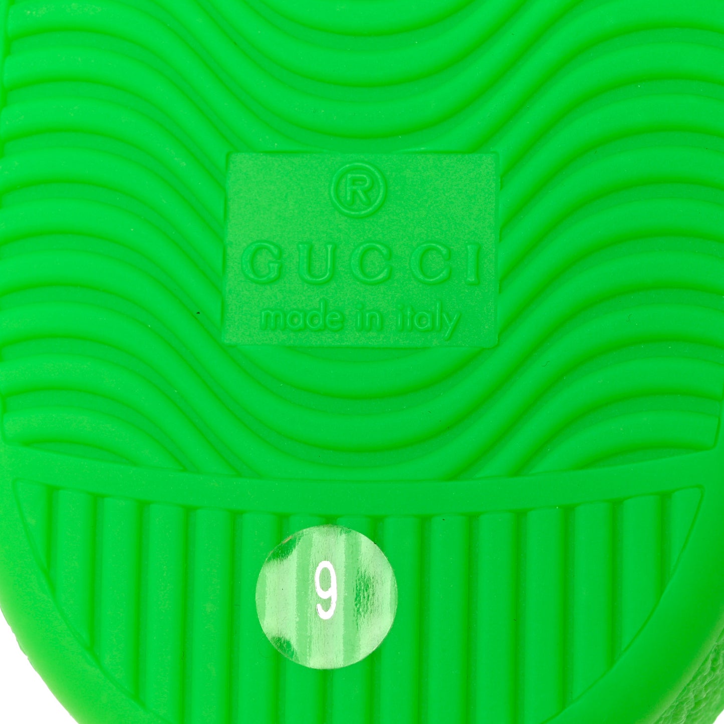 Capri Fluo Calfskin Interlocking G Perforated Mens Ace Sneakers 9 Green Fluo