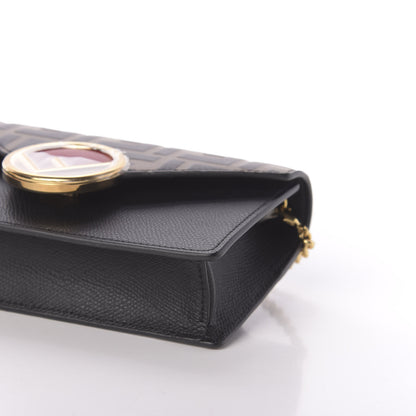 Fendi Vitello Cruise F is Fendi Bi-Color FF 1974 Embossed Envelope Belt Bag Maya Black 12 of 14