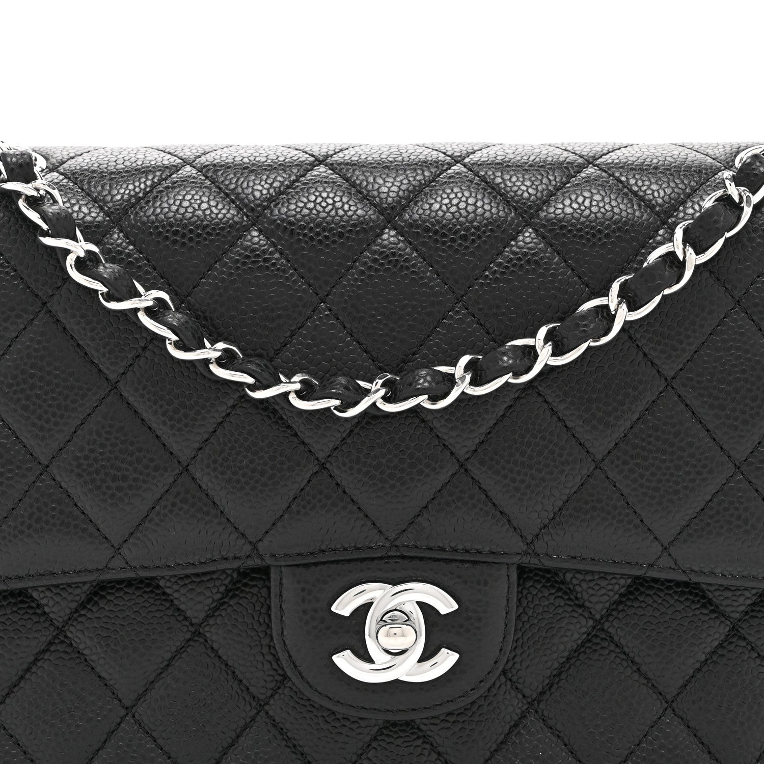 Chanel Caviar Quilted Medium Double Flap Black 8 of 10