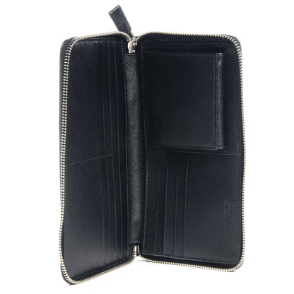 Prada Saffiano Zip Around Document Wallet Nero Black 5 of 10