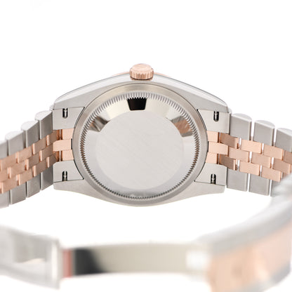 Rolex Stainless Steel 18K Everose Gold 36mm Oyster Perpetual Datejust Watch Silver Fluted 126231 4 of 5
