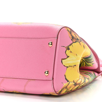 Dolce & Gabbana Dauphine Pineapple Print Medium Miss Sicily Satchel Rosa 9 of 13