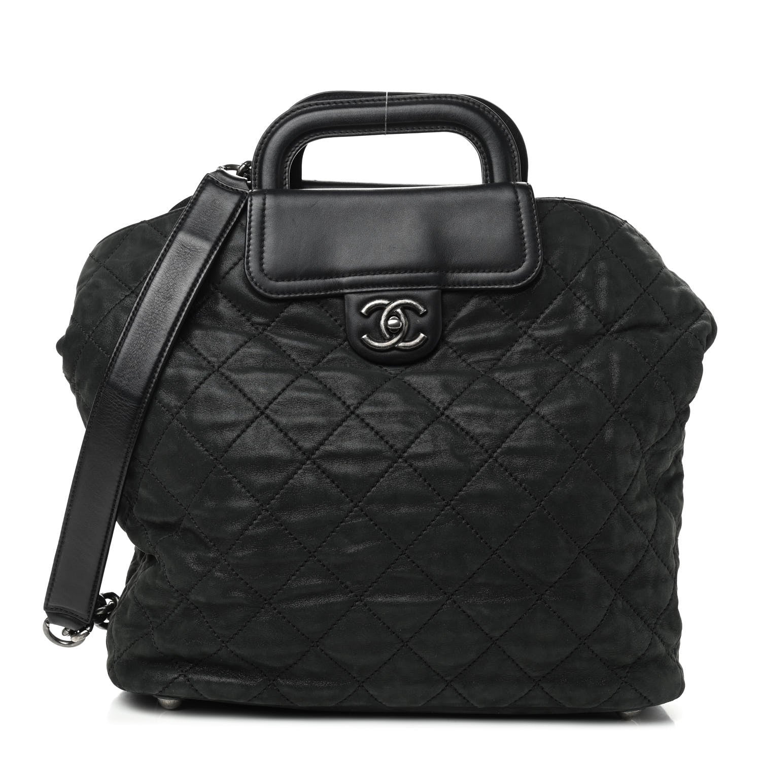 Chanel Iridescent Calfskin Quilted In The Mix Shopping Tote Black 1 of 9