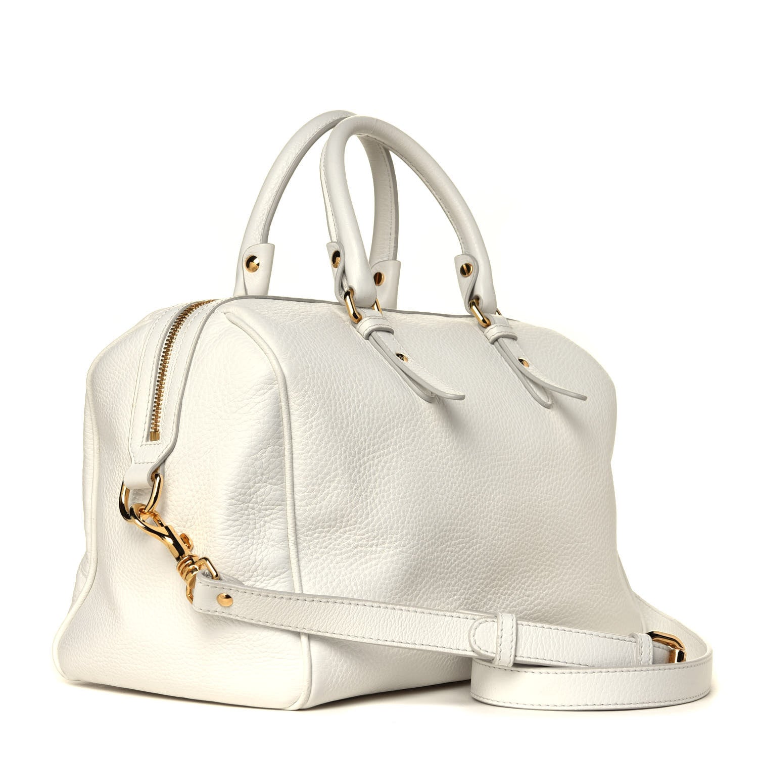 Versace Grained Calfskin Palazzo Bowler White 2 of 4
