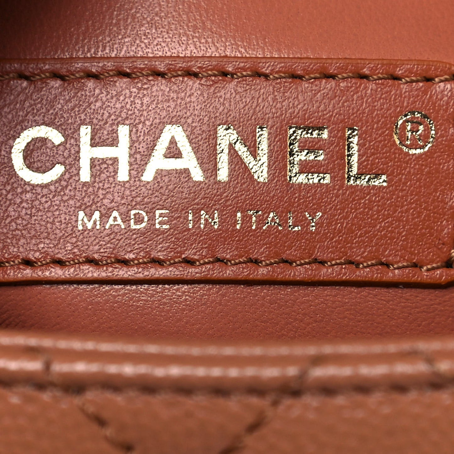 Caviar Quilted Mini Coco Handle Flap Brown