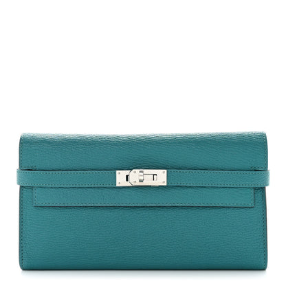 Hermes Chevre Mysore Kelly Longue Wallet Bleu Paon 1 of 11