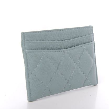 Chanel Caviar Quilted Card Holder Light Blue 3 of 9