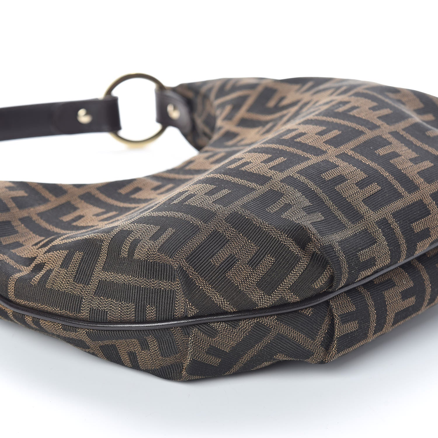 Fendi Zucca Cuoio Lucido Small Chef Hobo Tobacco Moro 8 of 9