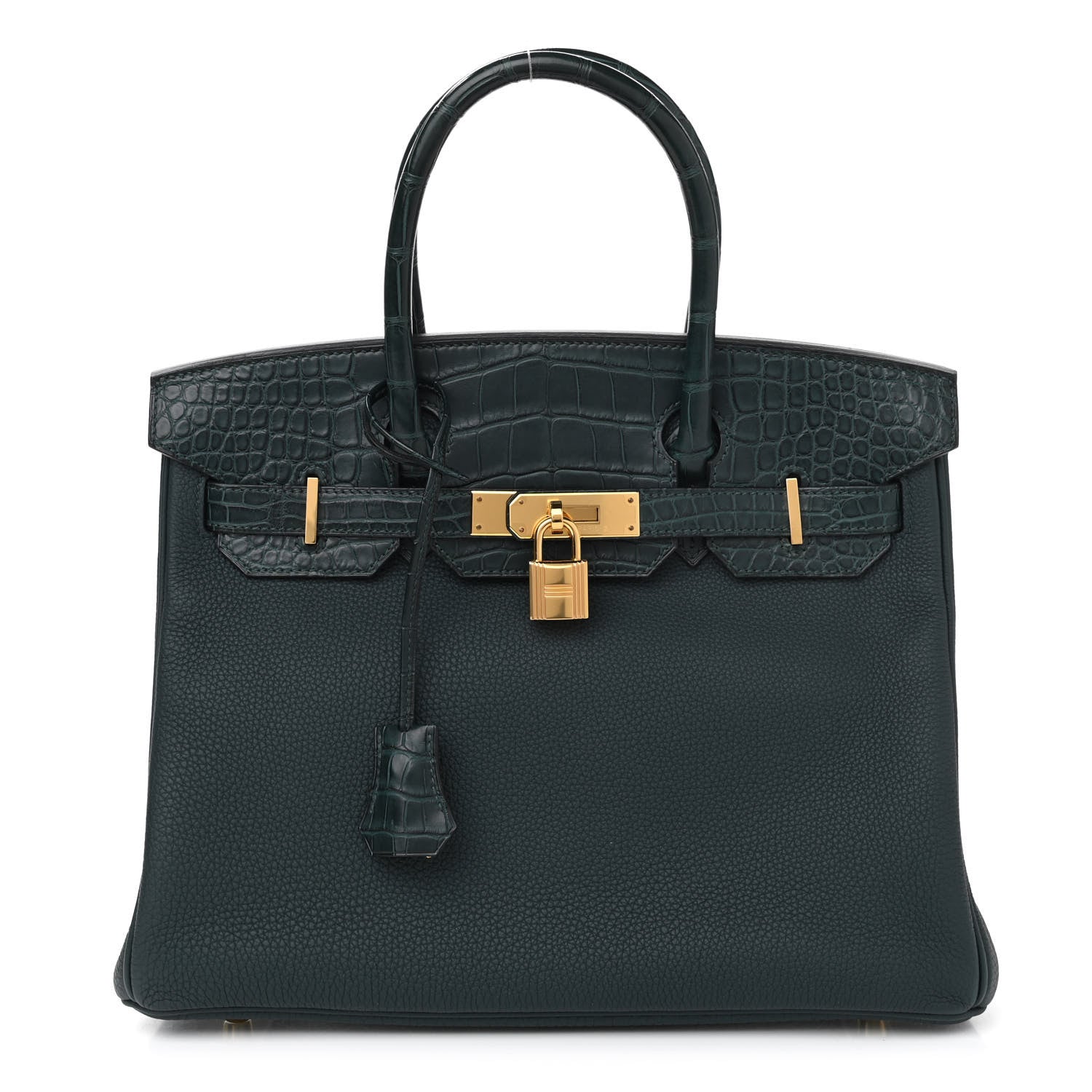 Hermes Togo Matte Alligator Birkin Touch 30 Vert Cypress 1 of 10