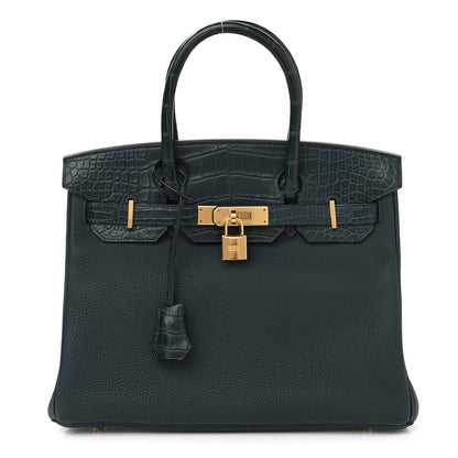 Hermes Togo Matte Alligator Birkin Touch 30 Vert Cypress 1 of 10