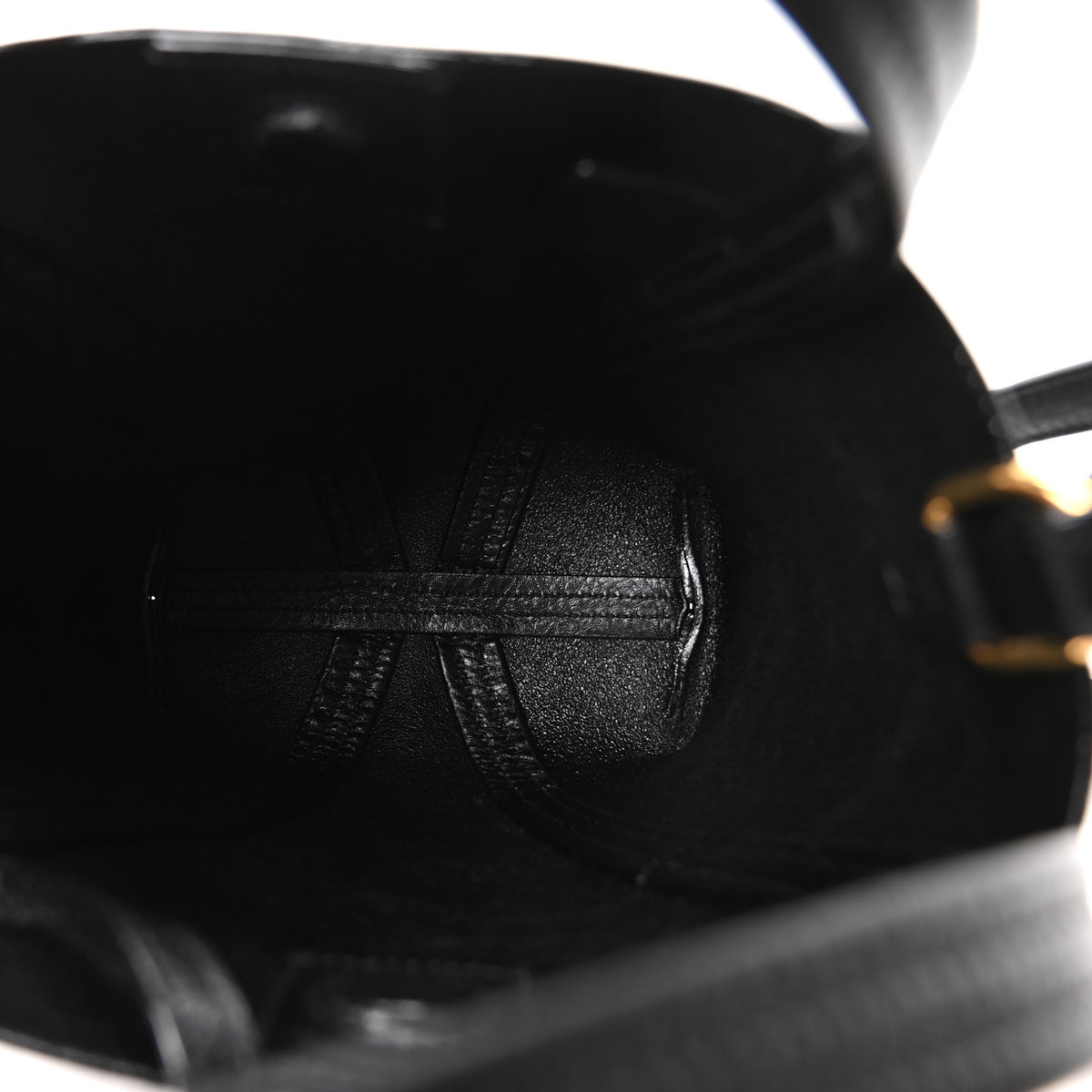 Grained Calfskin Small Spin Tote Black