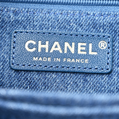 Chanel Denim Shearling Hieroglyph Coco Tote Blue 7 of 12