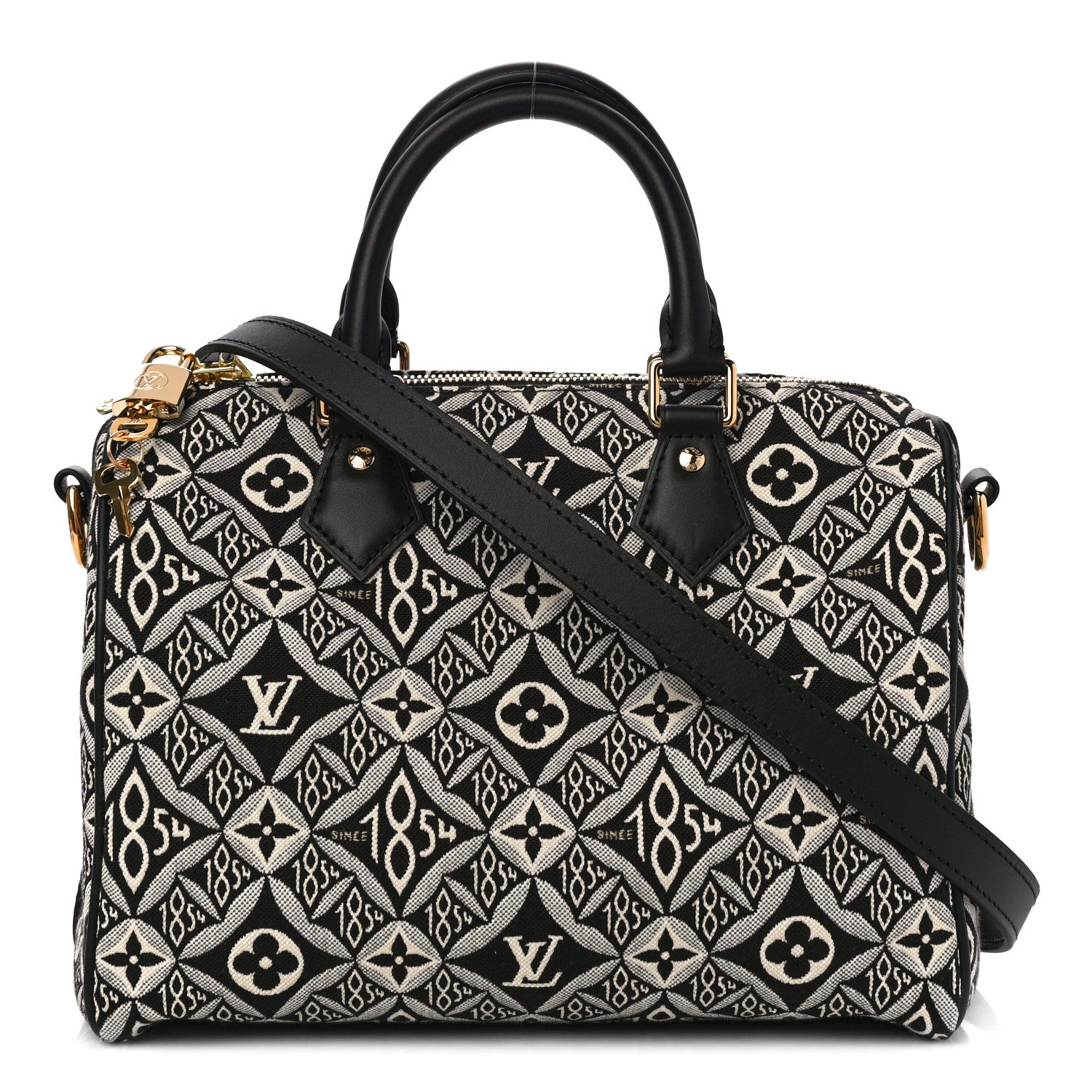 Louis Vuitton Jacquard Since 1854 Speedy Bandouliere 25 Black 1 of 9