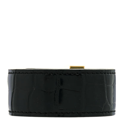Hermes Shiny Alligator Collier de Chien CDC 24 Bracelet T2 Black 2 of 3