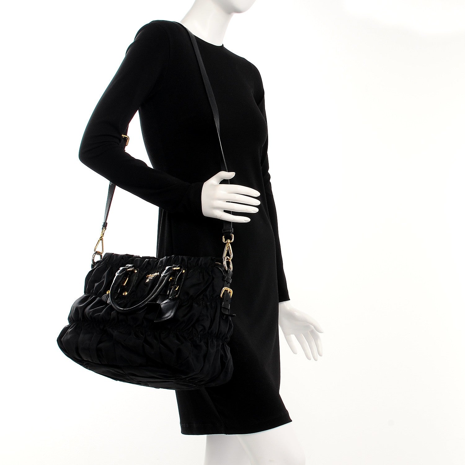 Prada Tessuto Nylon Gaufre Tote Nero Black 2 of 9