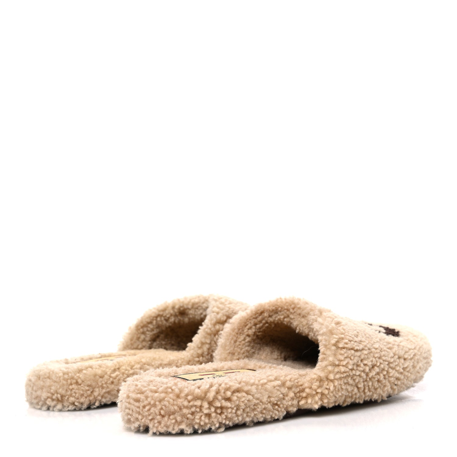 Gucci Shearling Interlocking G Womens Eileen Slippers 37.5 Butterscotch Cocoa 5 of 9