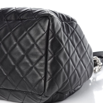 Chanel Lambskin Quilted CC Chain Bucket Bag Black 9 of 14