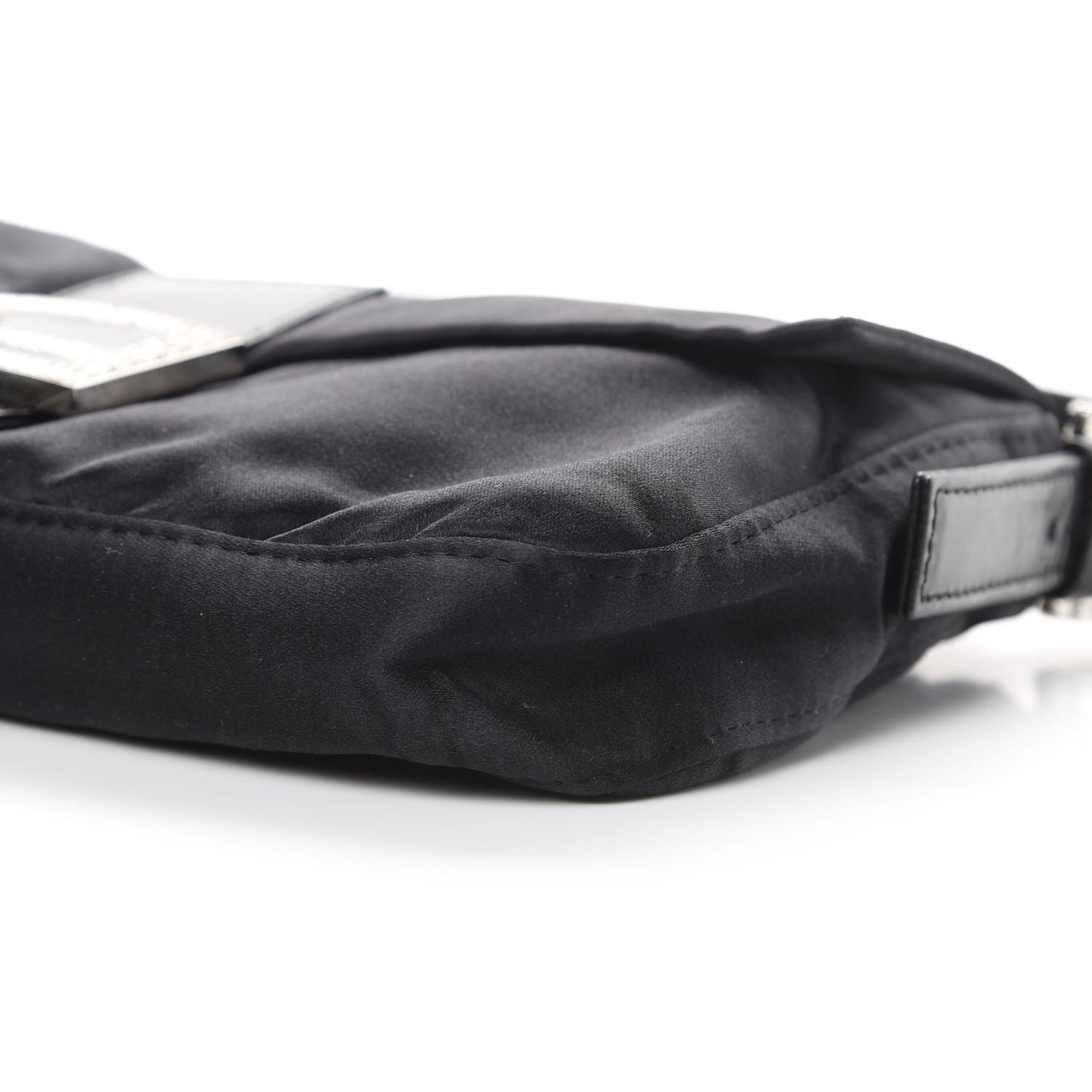 Satin Crystal Baguette Black