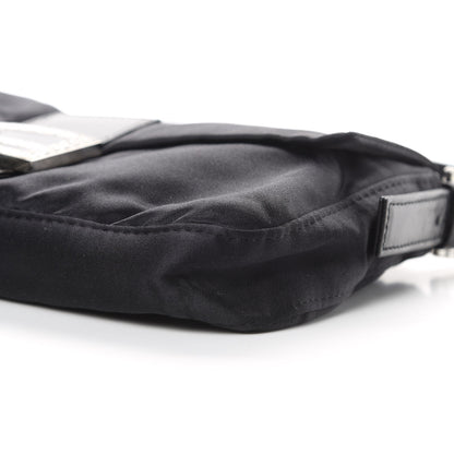 Fendi Satin Crystal Baguette Black 10 of 12