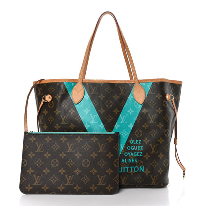 Louis Vuitton Monogram V Neverfull MM Turquoise 2 of 10