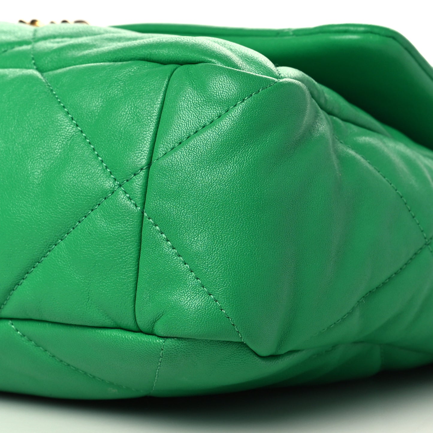 Lambskin Quilted Large Chanel 19 Flap Green