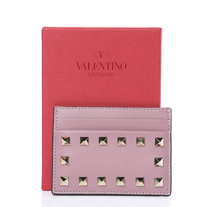 Valentino Garavani Vitello Rockstud Card Holder Poudre 8 of 8