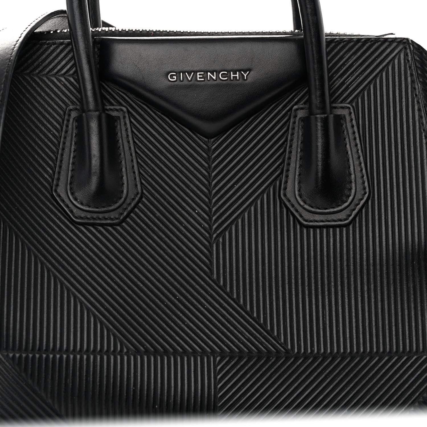 Givenchy Calfskin Geometric Embossed Small Antigona Black 7 of 12