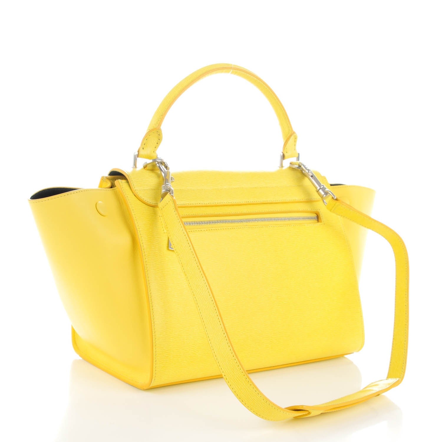 Celine Liege Calfskin Small Trapeze Fluo Yellow 3 of 7
