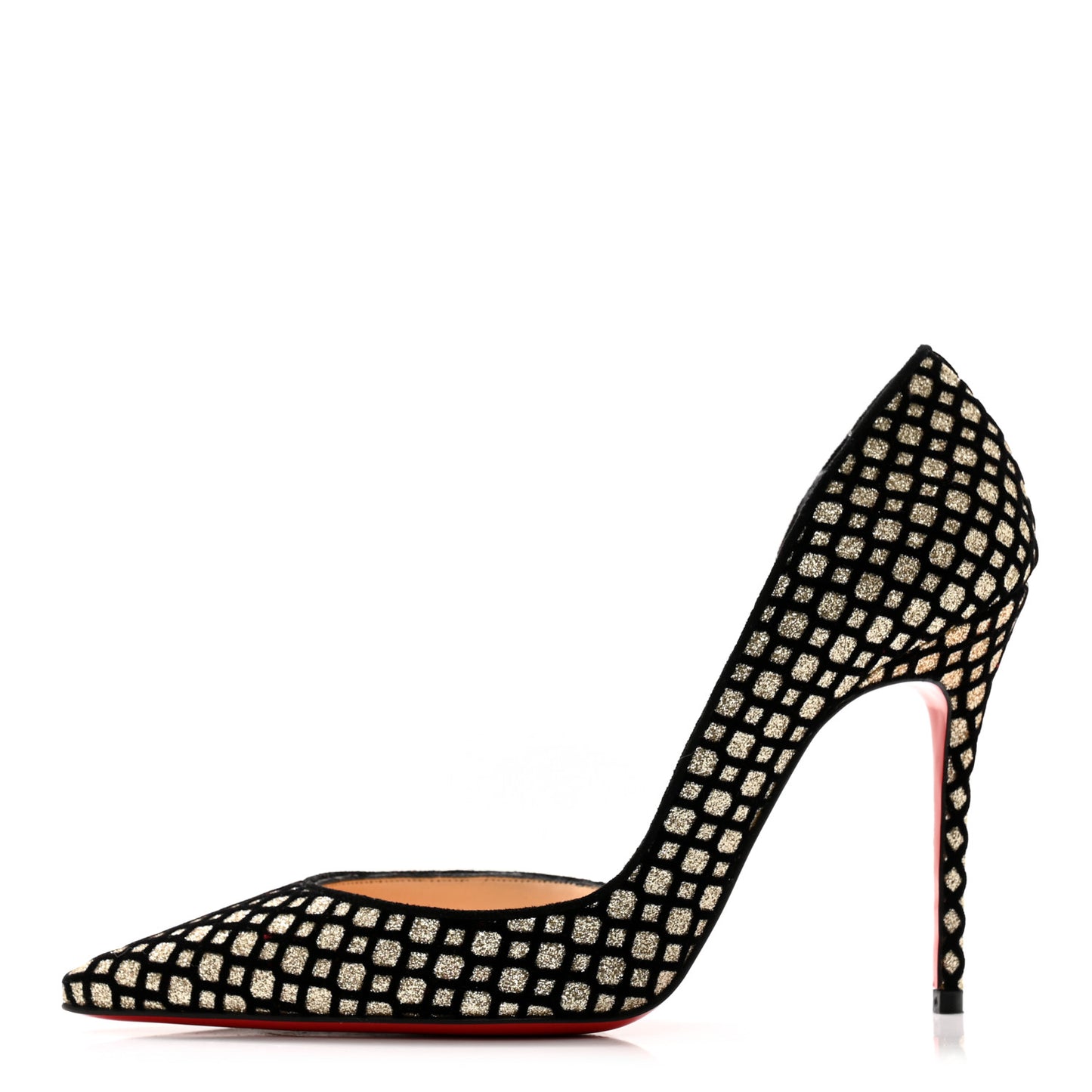 Glitter Floque Suede Iriza 100 Pumps 36.5 Platine Black