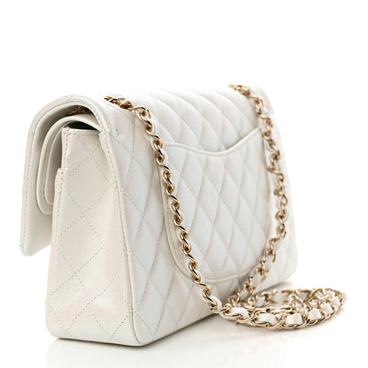 Chanel Iridescent Calfskin Quilted Medium Double Flap White 3 of 13