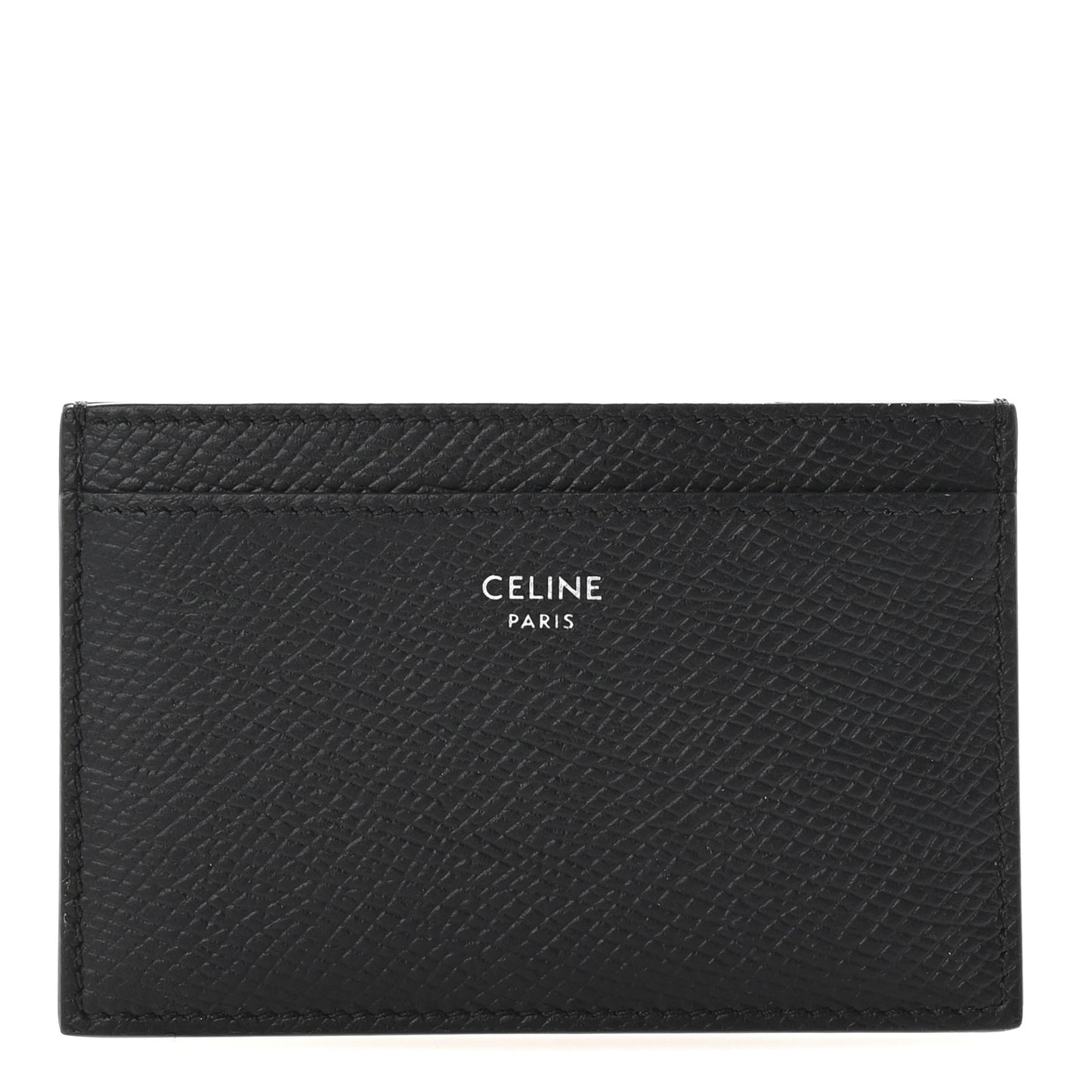 Grained Calfskin Card Holder Black