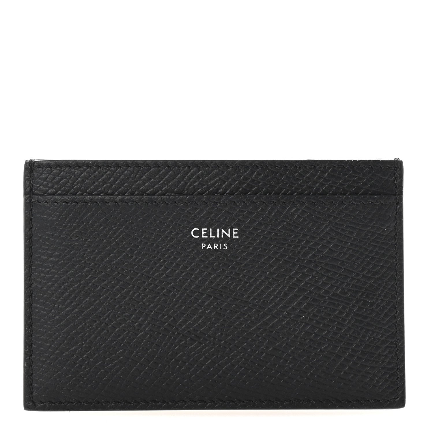 Celine Grained Calfskin Card Holder Black 1 of 8