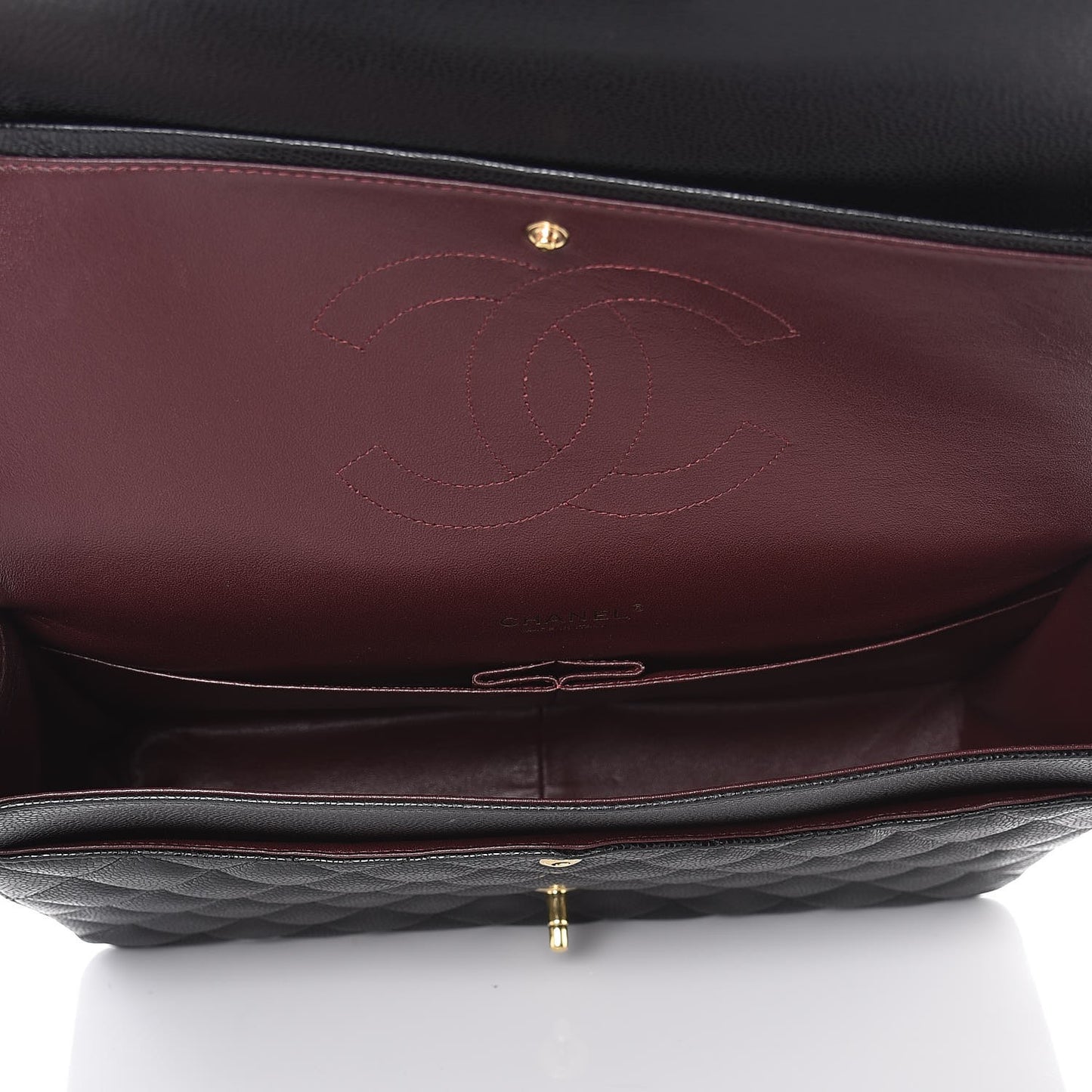 Caviar Quilted Maxi Double Flap Black