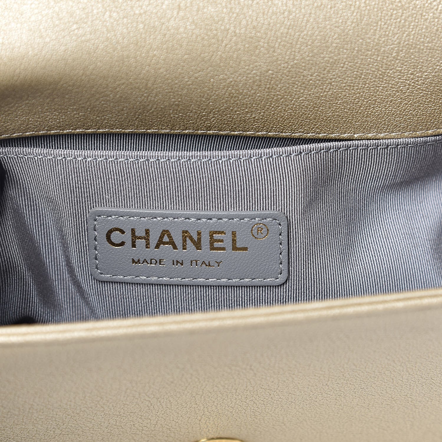Chanel Metallic Lambskin Small Golden CC Boy Flap Dark Gold 6 of 14