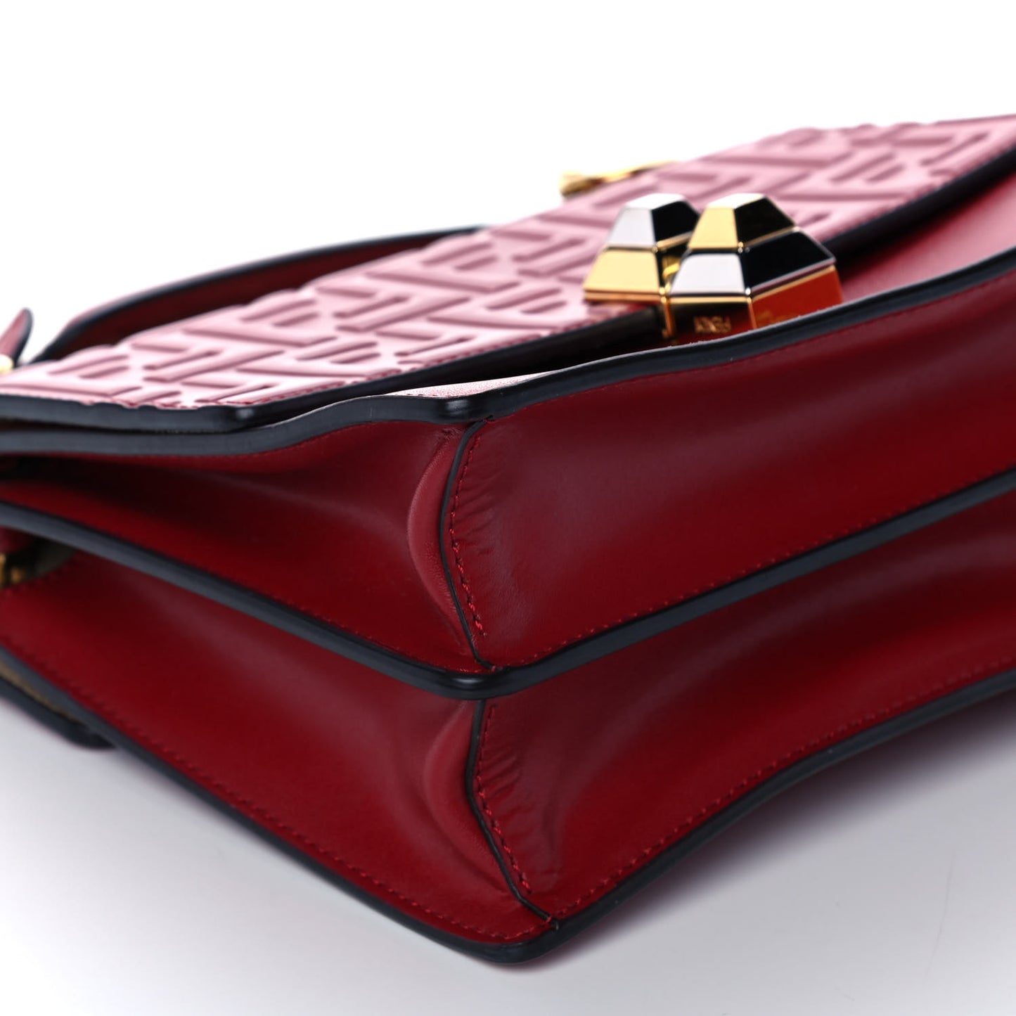 Vitello Liberty FF 1974 Embossed Small Kan I Shoulder Bag Fragola