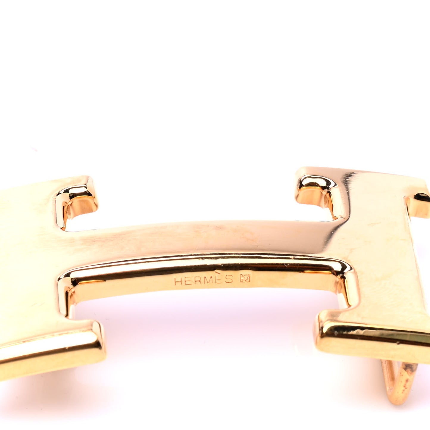 Polished 32mm H Belt Buckle Gold
