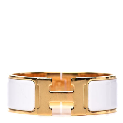 Hermes Enamel Wide Clic Clac H Bracelet PM White 1 of 5