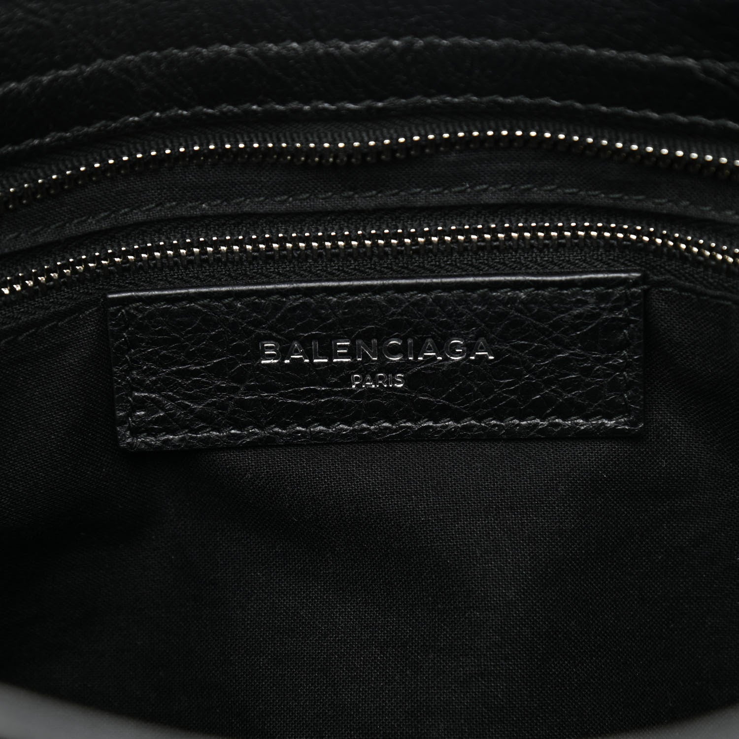 Balenciaga Agneau Classic Silver Hardware City Logo Strap Black White 6 of 10