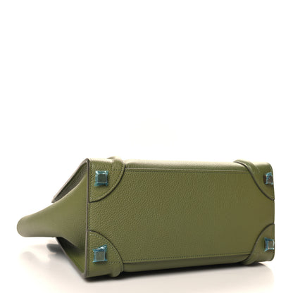 Celine Drummed Calfskin Micro Luggage Light Khaki 4 of 11