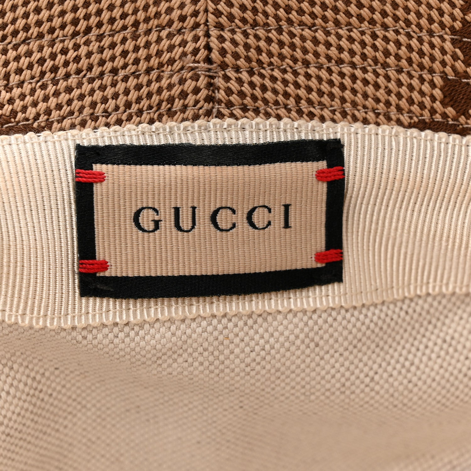 Gucci Monogram Jumbo GG Bucket Hat S Camel Ebony New Acero 8 of 10