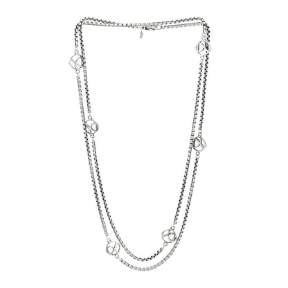 David Yurman Sterling Silver Logo Station Necklace 36" 3 of 4