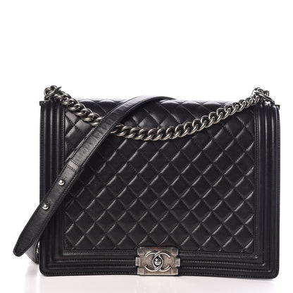 Chanel Lambskin Quilted Large Boy Flap Black 1 of 11