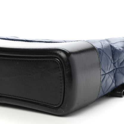 Chanel Aged Calfskin Quilted Medium Gabrielle Hobo Navy Black 9 of 9