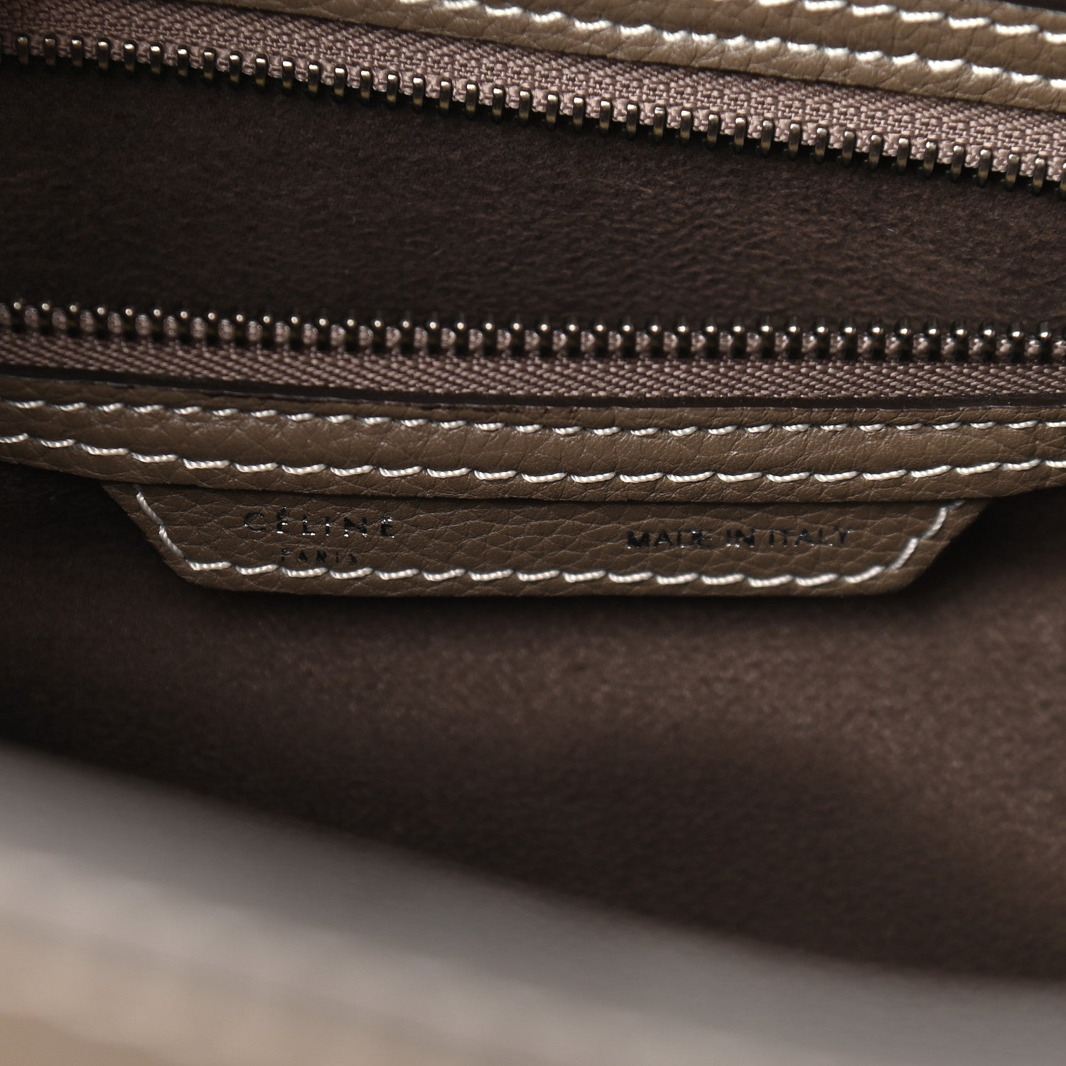Celine Drummed Calfskin Mini Luggage Souris 6 of 10