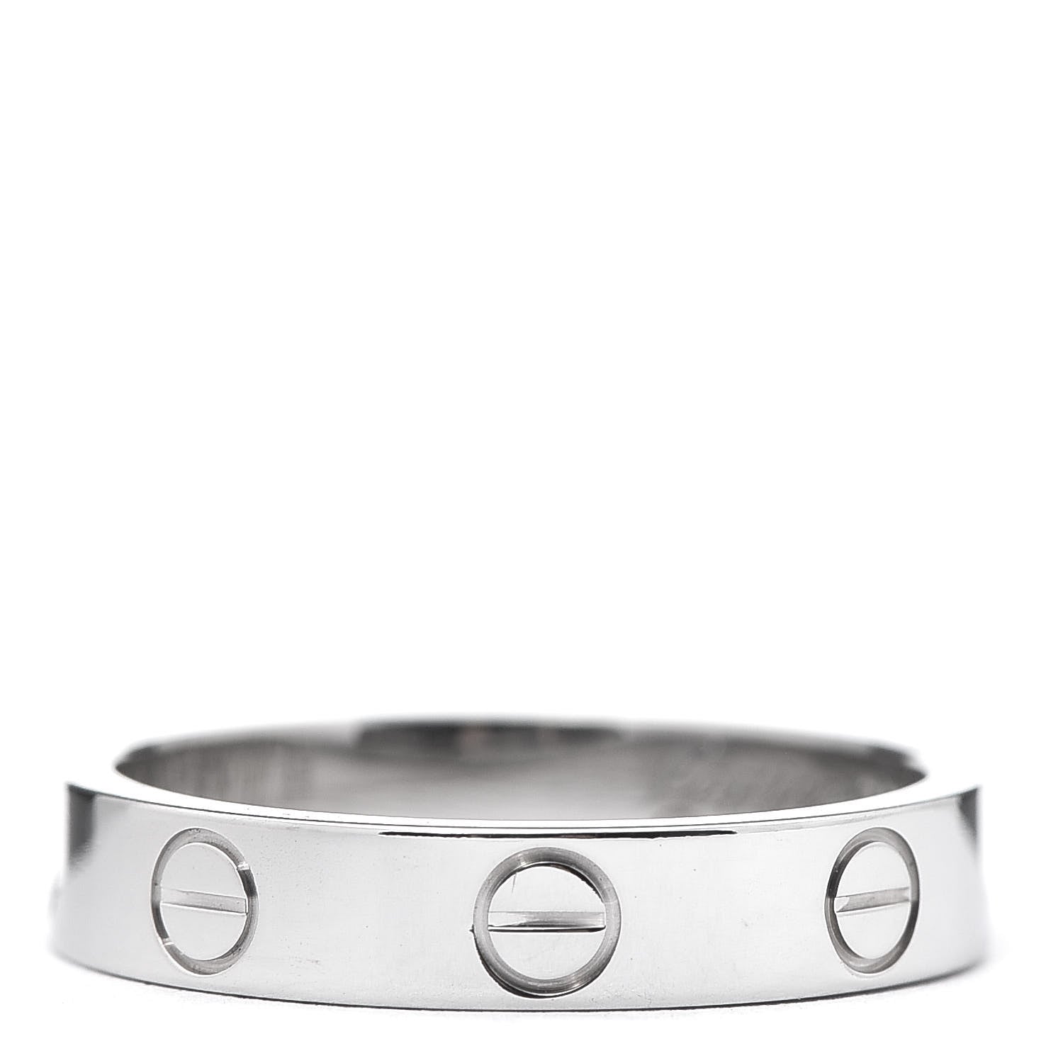 Cartier 18K White Gold 3.5mm LOVE Wedding Band Ring 51 5.75 3 of 4