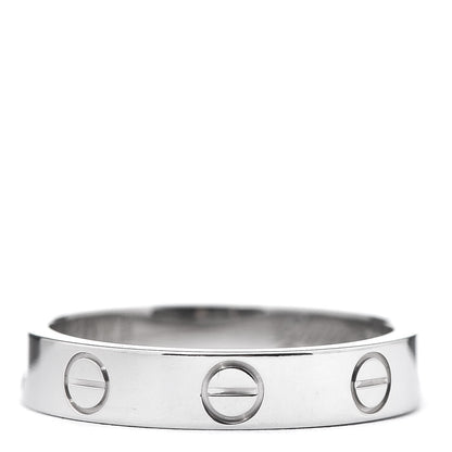 Cartier 18K White Gold 3.5mm LOVE Wedding Band Ring 51 5.75 3 of 4