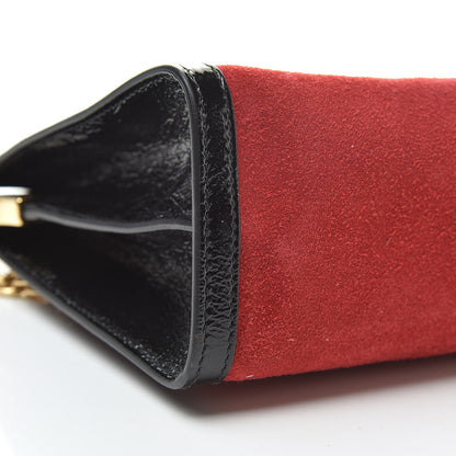 Gucci Suede Patent Web Medium Ophidia Chain Shoulder Bag Hibiscus Red Black 9 of 13