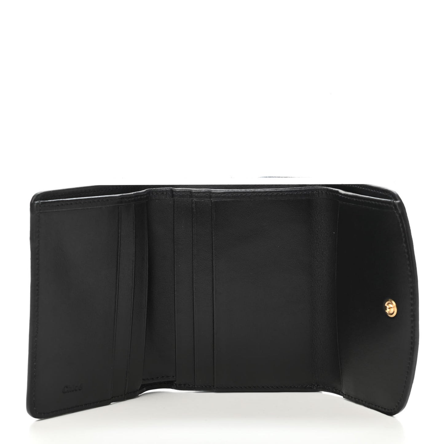 Shiny Calfskin C Small Wallet Black