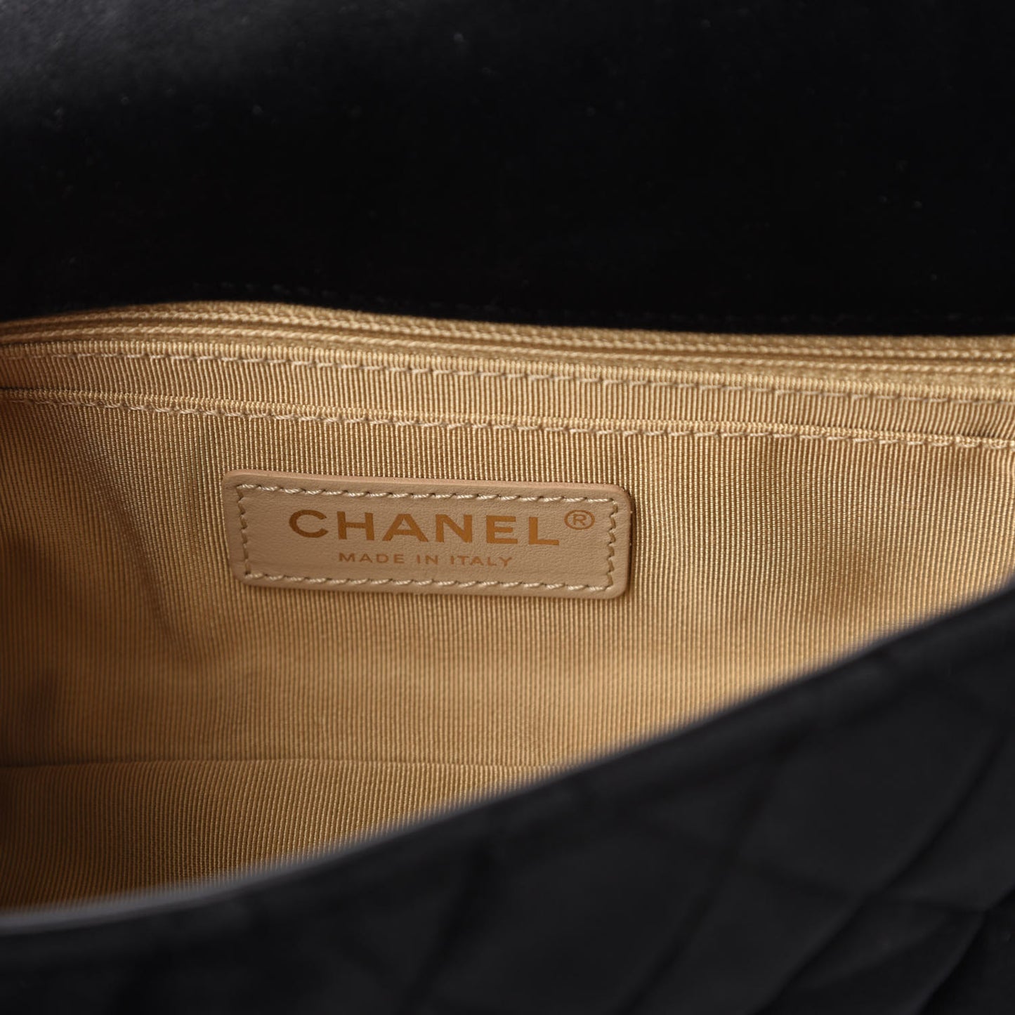 Velvet Quilted Mini Rectangular Pearl Crush Flap Black